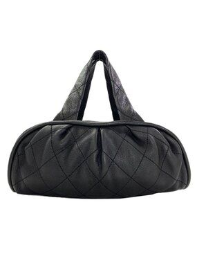 Chanel le Marais Bohler Mini Boston Quilted Silver Bag Calfskin
